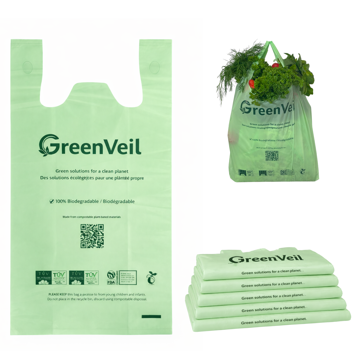 Grocery Bags (T-Shirt Style (30+8)×52 cm )