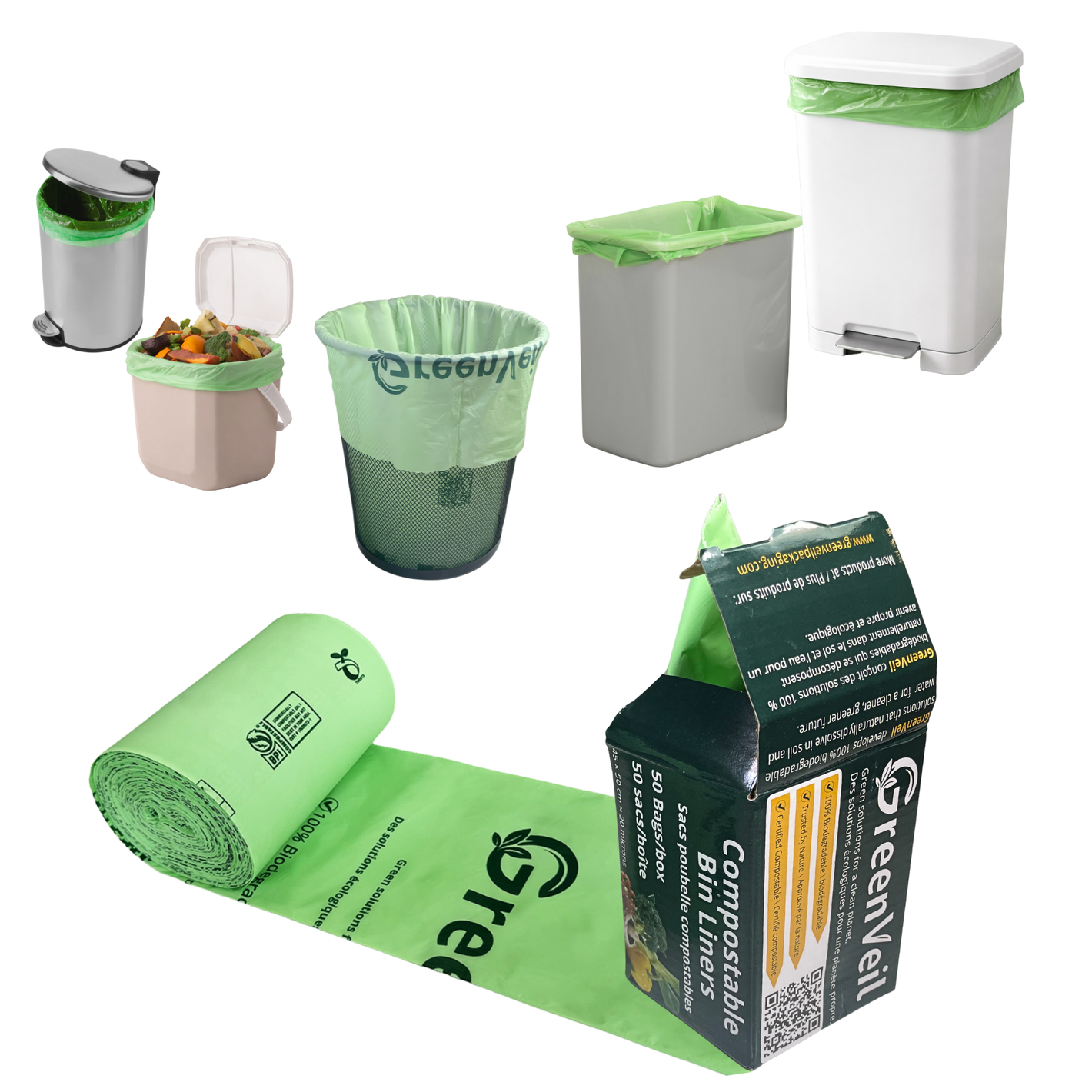 Garbage Bags (Small Kitchen Use 10–12 L  -  50 bags/box)